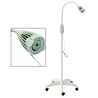 Candeeiro LED para cirurgia menor: flexo multiposicional, LED 10W e peana de PVC branco Candeeiro LED para cirurgia menor: flexo multiposicional, LED 10W e peana de PVC branco